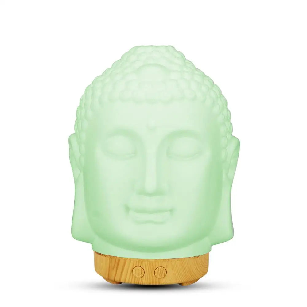 Buddha Head Essential Oil Diffuser – 100 ml Ultrasonic Aromatherapy Humidifier & Night Lamp
