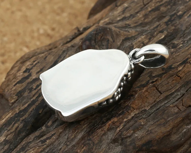 Handcrafted 925 Silver Buddha Pendant vintage sterling silver Tibetan Buddha Head Amulet Pendant Good Luck Amulet