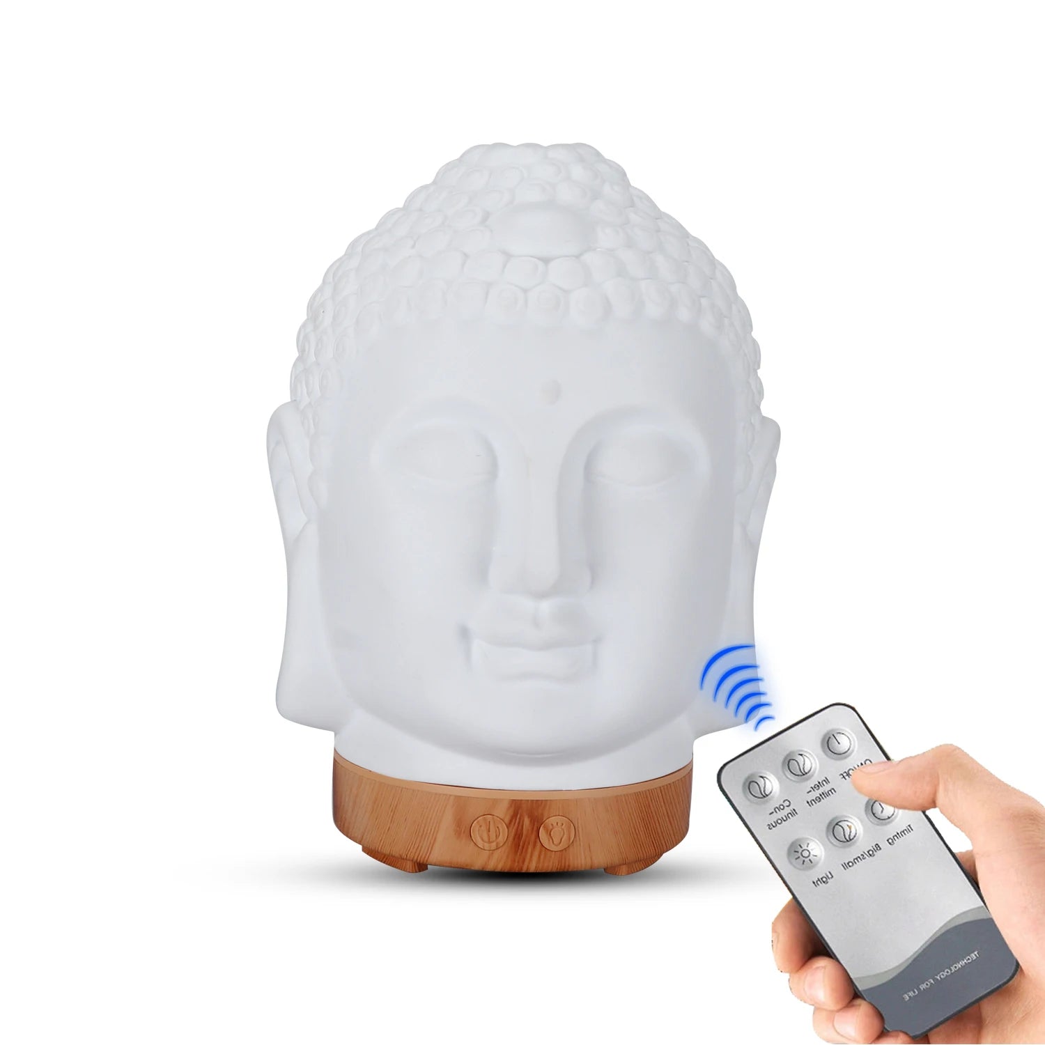 Buddha Head Essential Oil Diffuser – 100 ml Ultrasonic Aromatherapy Humidifier & Night Lamp