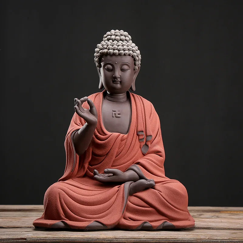 Sakyamuni Pure Clay Porcelain Buddha Statue – Handcrafted Zen Home Decor