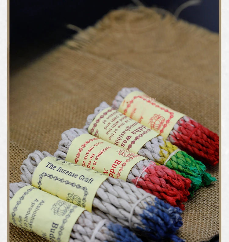 Natural Nepalese Handmade Rope Incense – Sandalwood, Grass, Frankincense & More