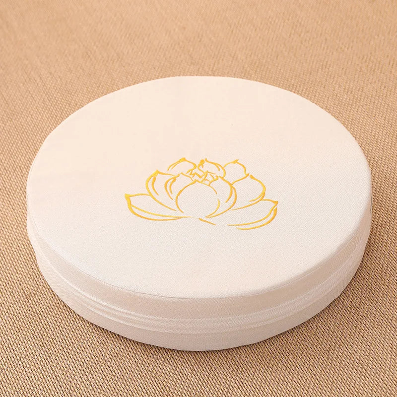Round Linen Meditation Cushion – 40 cm Yoga & Floor Pillow