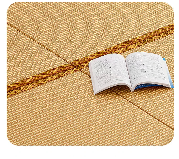 Foldable Tatami Meditation Mattress – Hard 3E Coconut Palm Core | Rattan Yoga Pad & Floor Bed