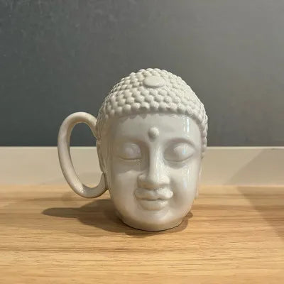 Buddha Head Mug - Ceramic Tea Cup | Mindful Meditation Coffee Mug | Spiritual Gift for Yogis, 500ML
