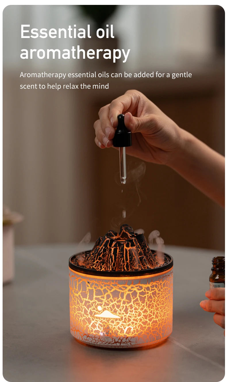 Volcanic Lava Aromatherapy Machine – Simulated Flame Humidifier & Zen Mood Light