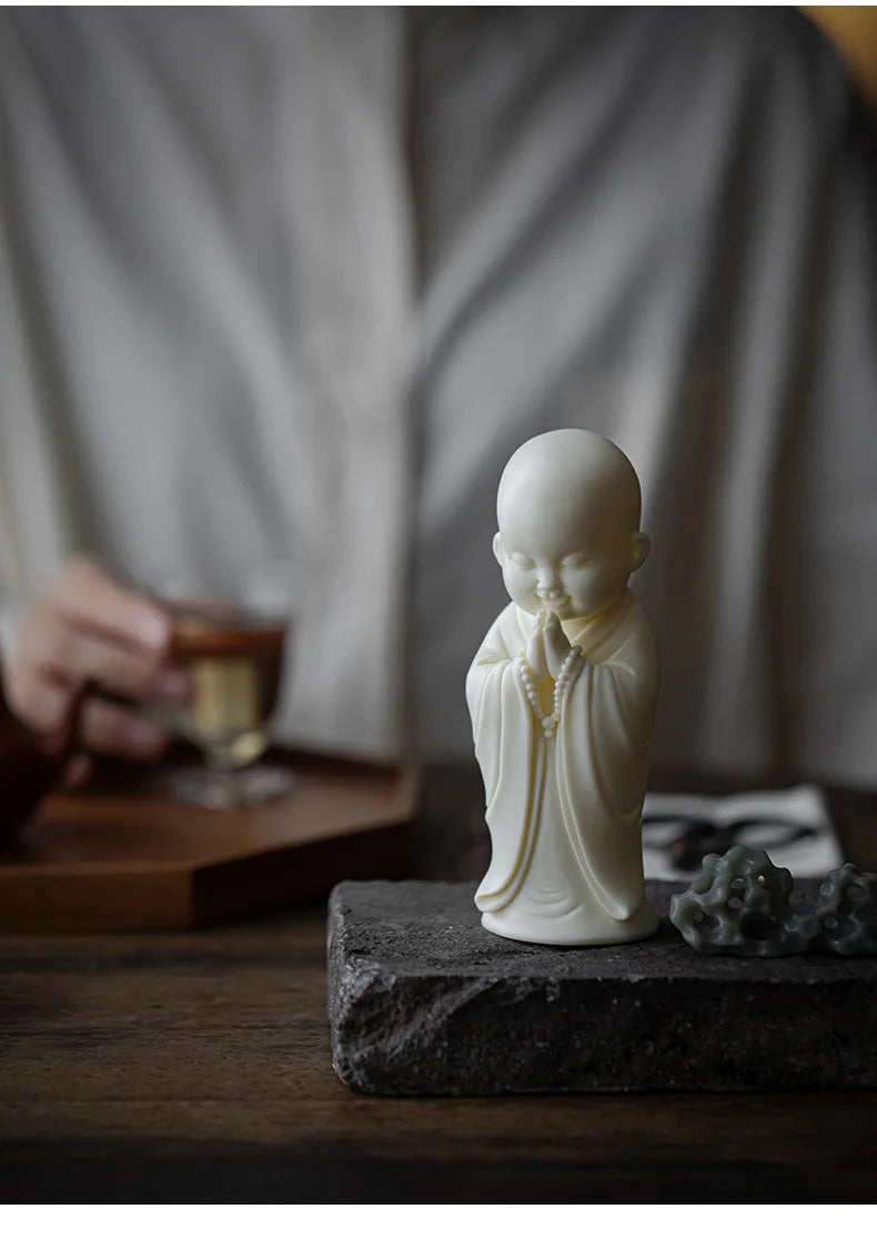 Ceramic little monk Decorative statues China Featured Ornaments luxurious Home, living room, office, car decoration accessories