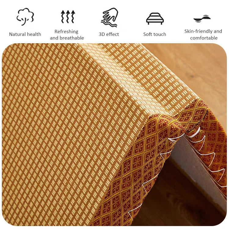 Foldable Tatami Meditation Mattress – Hard 3E Coconut Palm Core | Rattan Yoga Pad & Floor Bed