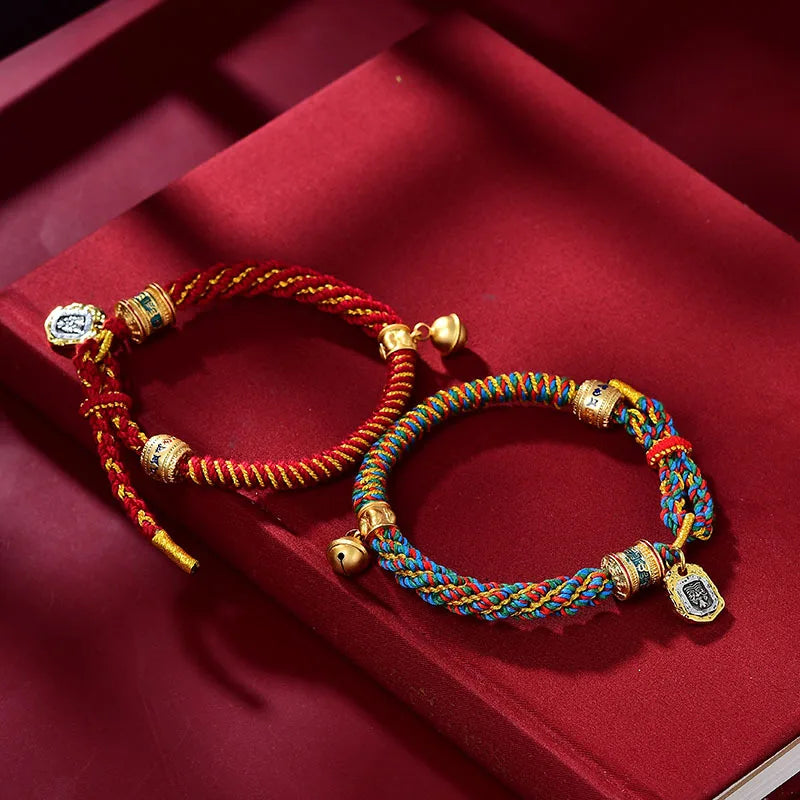 Tibetan Hand-Woven Harmony Bracelet – Corn Knot Gawu Rope with Optional Gift Box