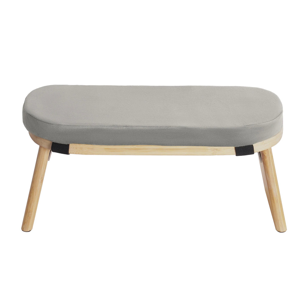 Foldable Bamboo Meditation Bench – Velvet Cushion with 5° Ergonomic Tilt & Carry Bag