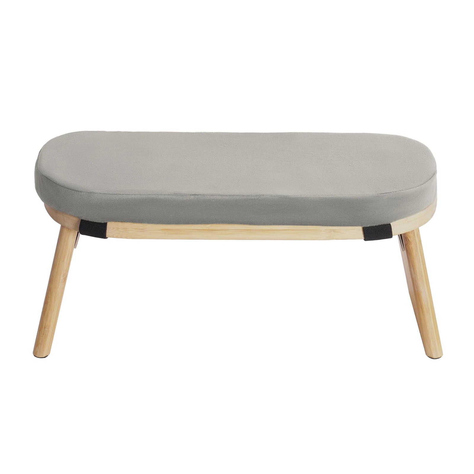 Foldable Bamboo Meditation Bench – Velvet Cushion with 5° Ergonomic Tilt & Carry Bag
