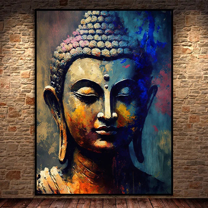 Retro Buddha Canvas Wall Art – Peaceful Zen &amp; Mindful Home Décor