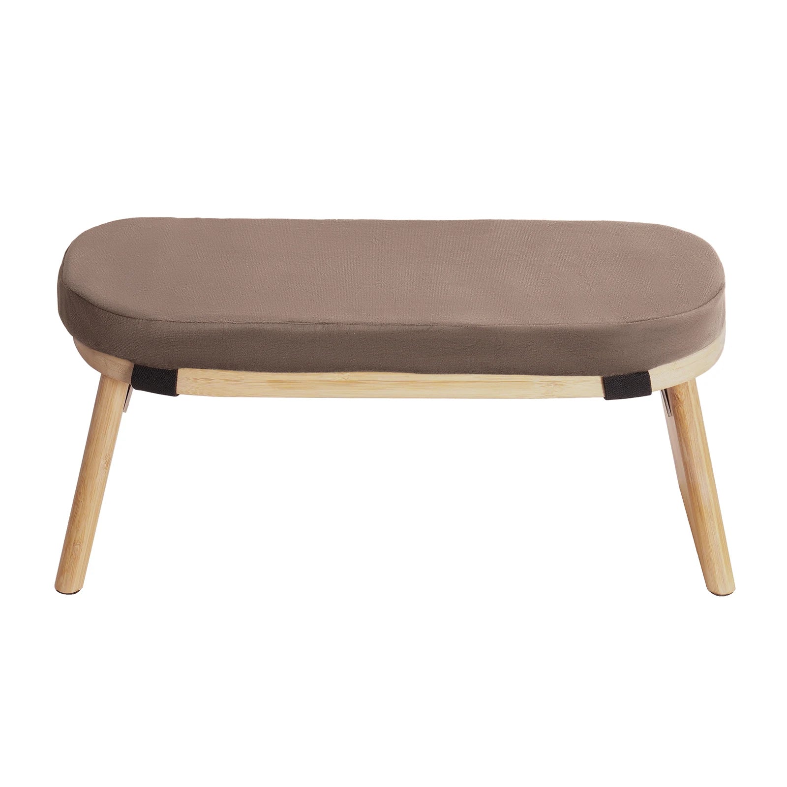 Foldable Bamboo Meditation Bench – Velvet Cushion with 5° Ergonomic Tilt & Carry Bag