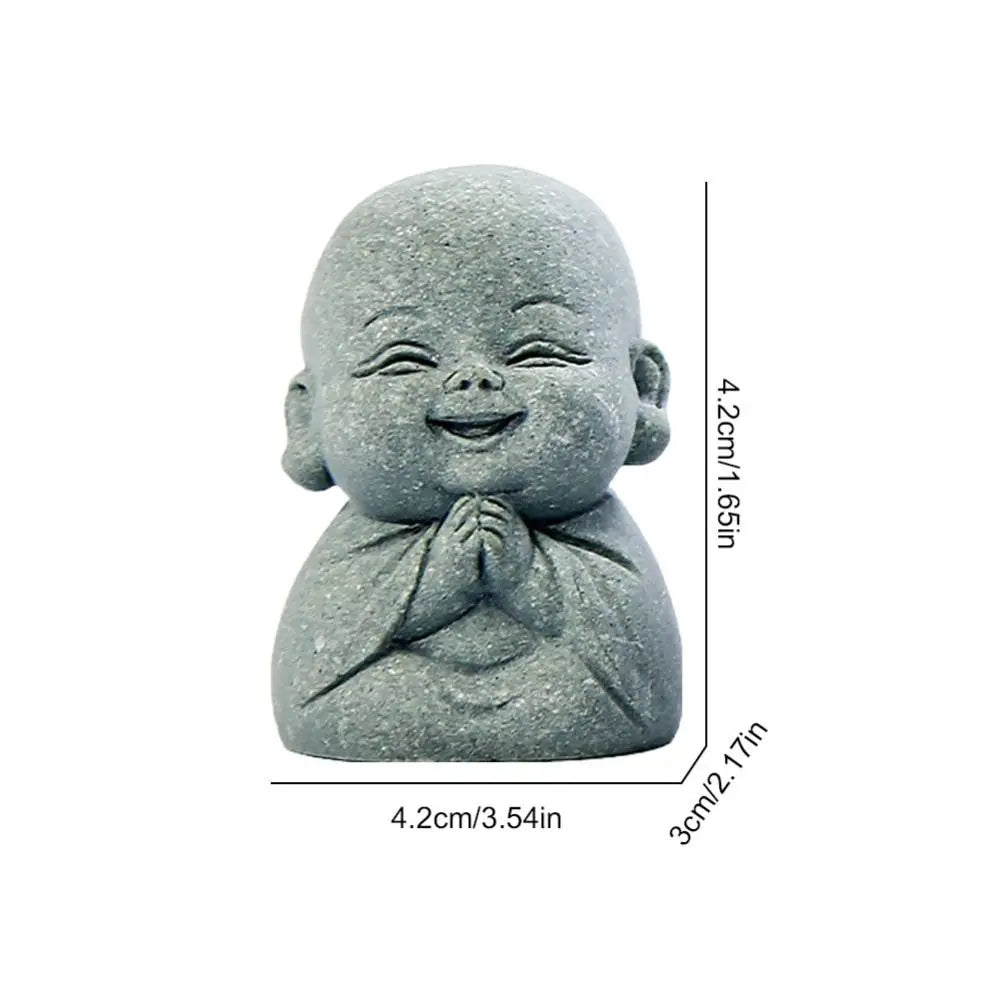 4-Piece Cute Little Buddha Resin Statue Set – Vintage Zen Figurines