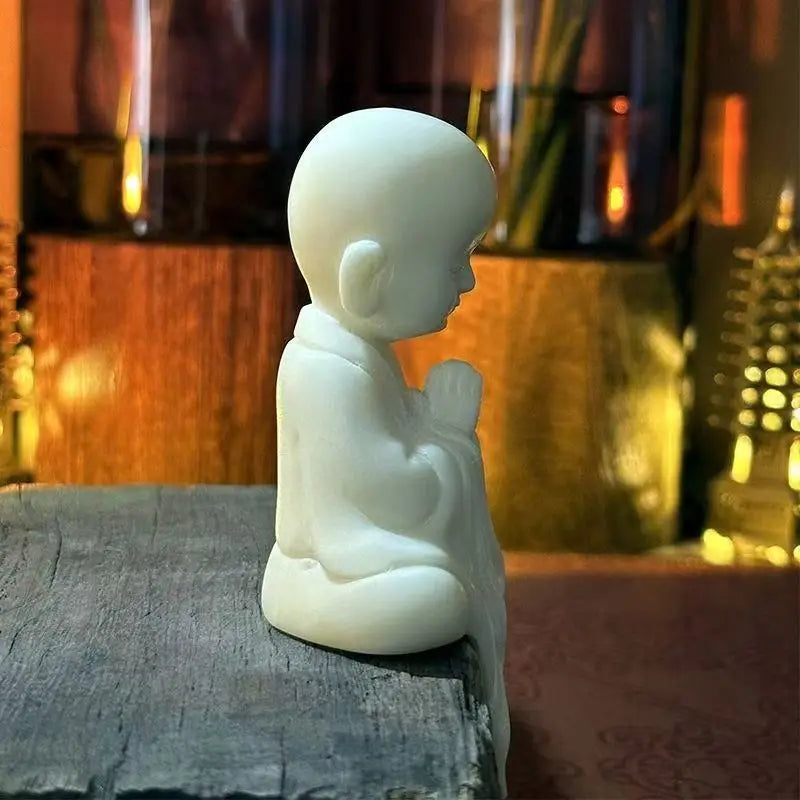 Zen Young Monk Decorative Figurines Buddhist Figure Sculpture Cute Home Room Office Garden Decoration Ornaments