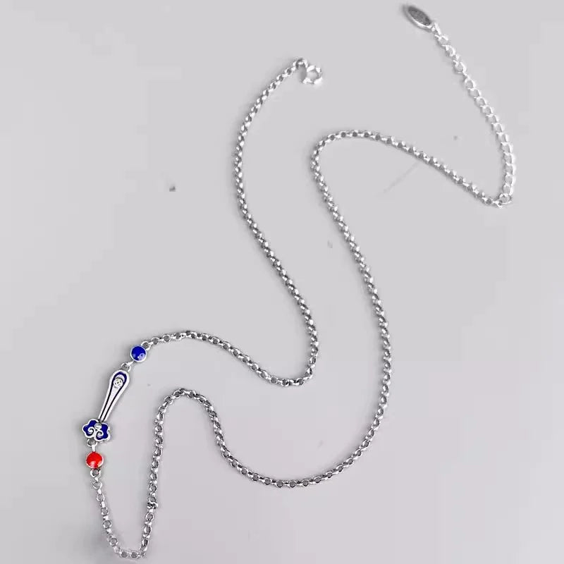 Blessing Heart Sutra Lotus Amulet Necklace – Spiritual Protection & Peace
