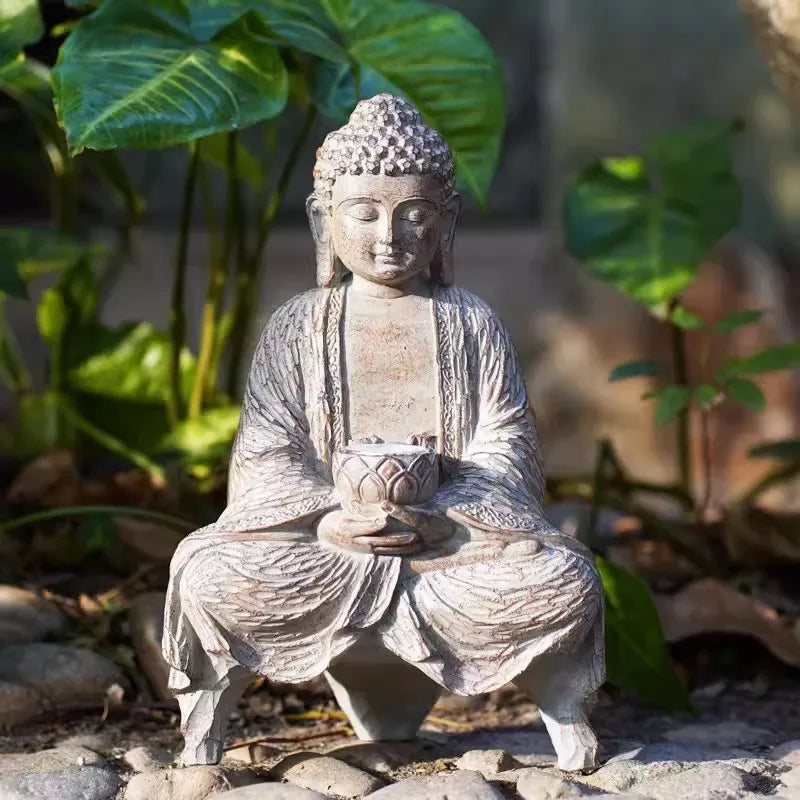 Outdoor Solar Buddha Statue Lamp – Tranquil Garden & Patio Light