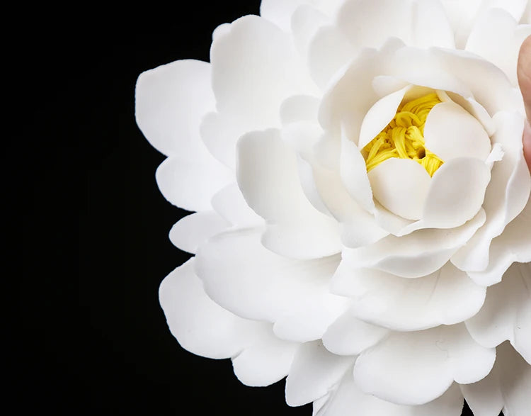 Ceramic White Lotus Incense Burner – Elegant Home & Meditation Décor