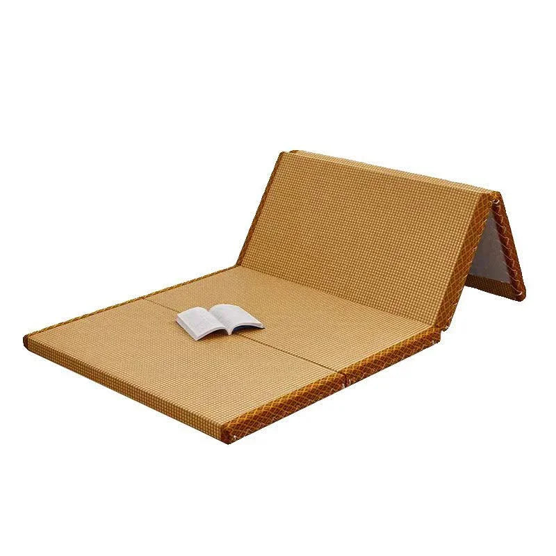 Foldable Tatami Meditation Mattress – Hard 3E Coconut Palm Core | Rattan Yoga Pad & Floor Bed