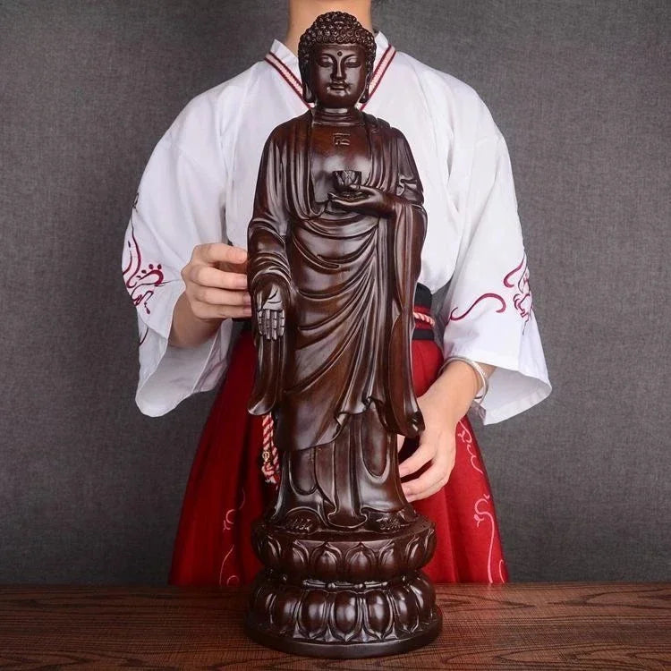 Handmade Rosewood Standing Buddha Statue