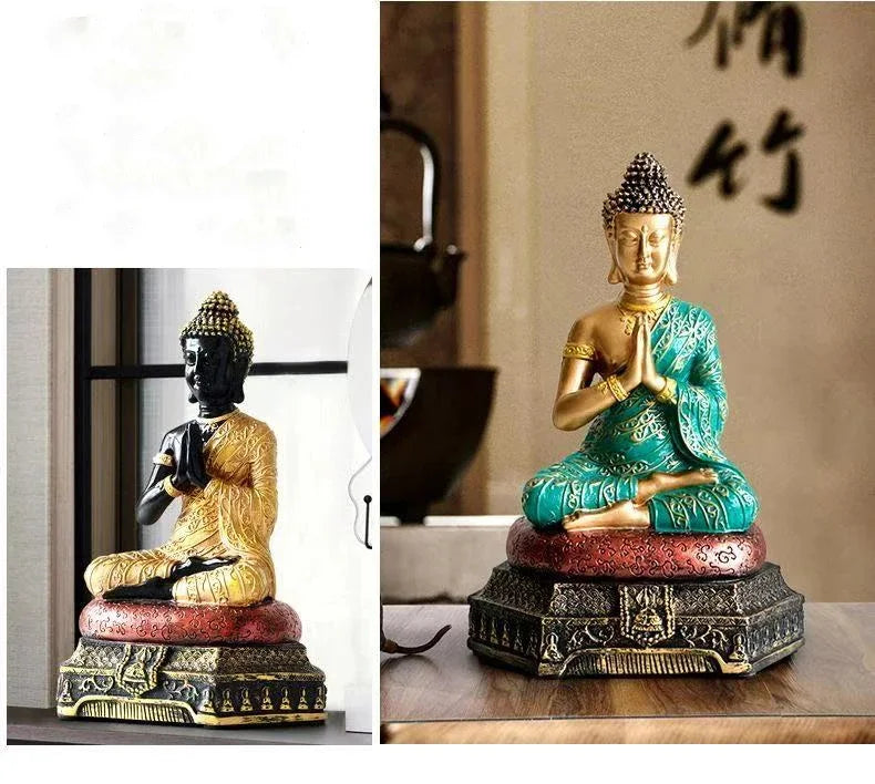 Southeast Asia Thai Style Buddha sculptures and figurines Buddhist figures Retro Home Office Table decoration and accessories