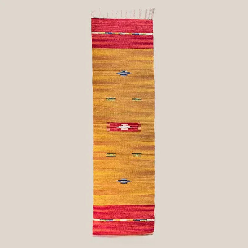 Handwoven Cotton Yoga & Meditation Mat – Extra-Long Foldable Geometric Pattern Rug