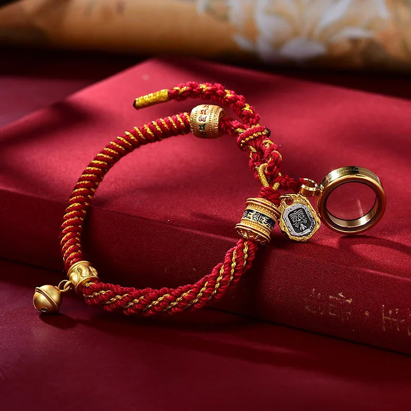 Tibetan Hand-Woven Harmony Bracelet – Corn Knot Gawu Rope with Optional Gift Box