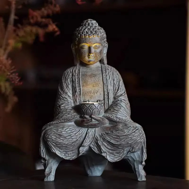 Outdoor Solar Buddha Statue Lamp – Tranquil Garden & Patio Light