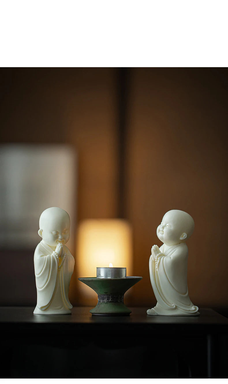 Ceramic little monk Decorative statues China Featured Ornaments luxurious Home, living room, office, car decoration accessories