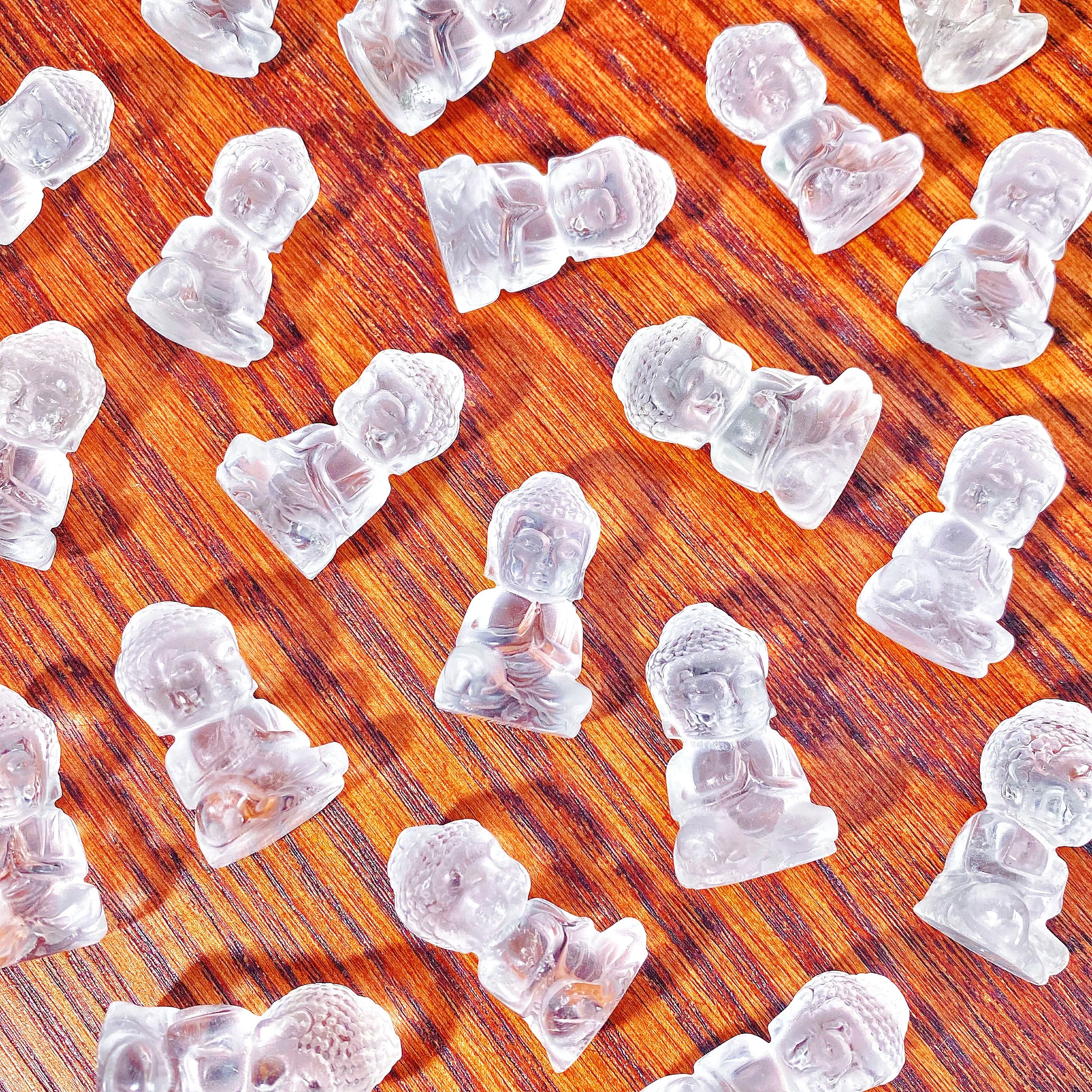 Mini Clear Quartz Buddha Figurine – Hand-Carved Healing Crystal