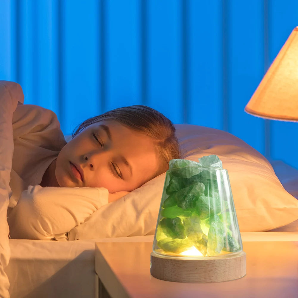 Natural Himalayan Salt Crystal Lamp with Essential Oil Diffuser – USB Rechargeable Air Purifier & Night Light