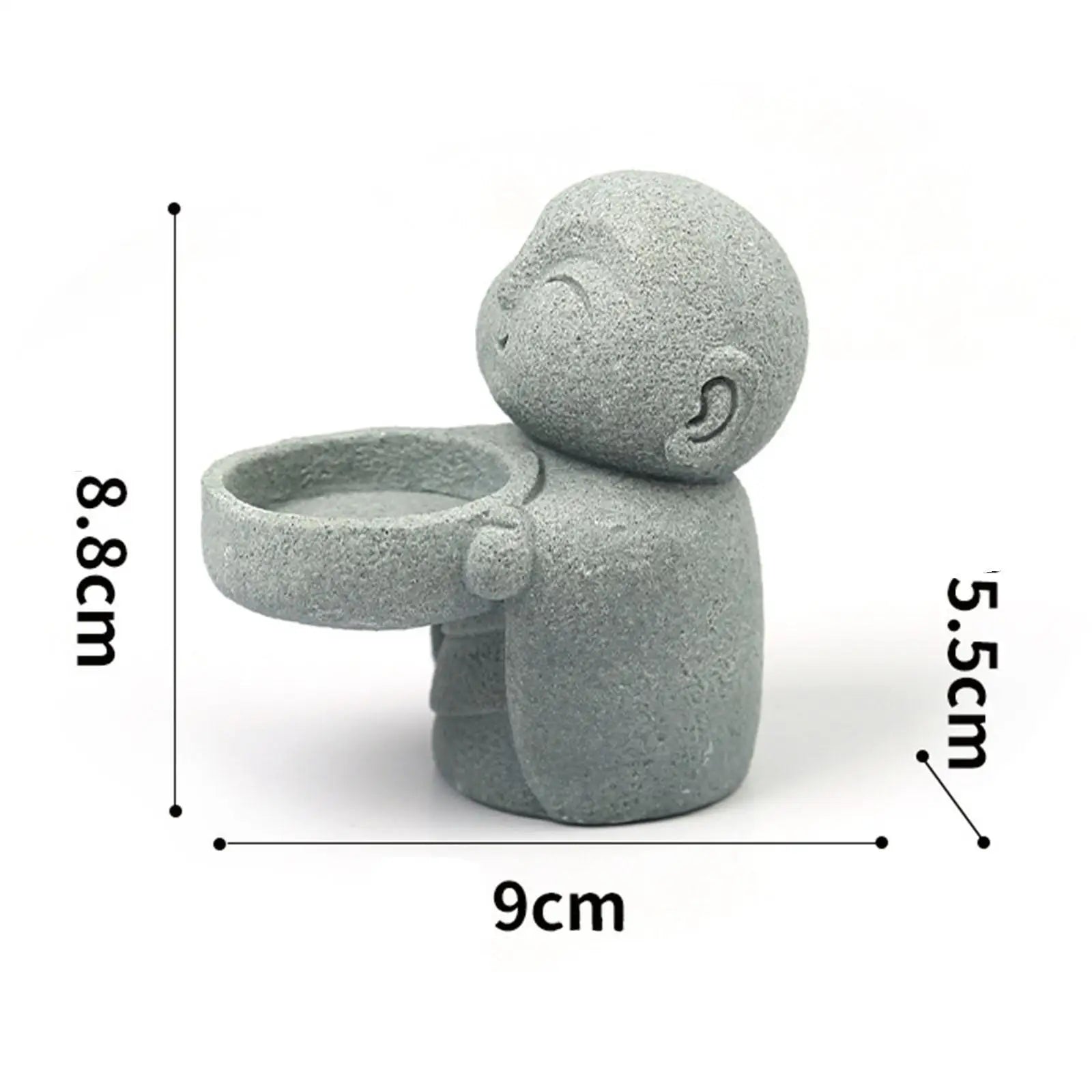 Smiling Buddha Candle Holder – Resin & Bluestone Sand Tealight Statue