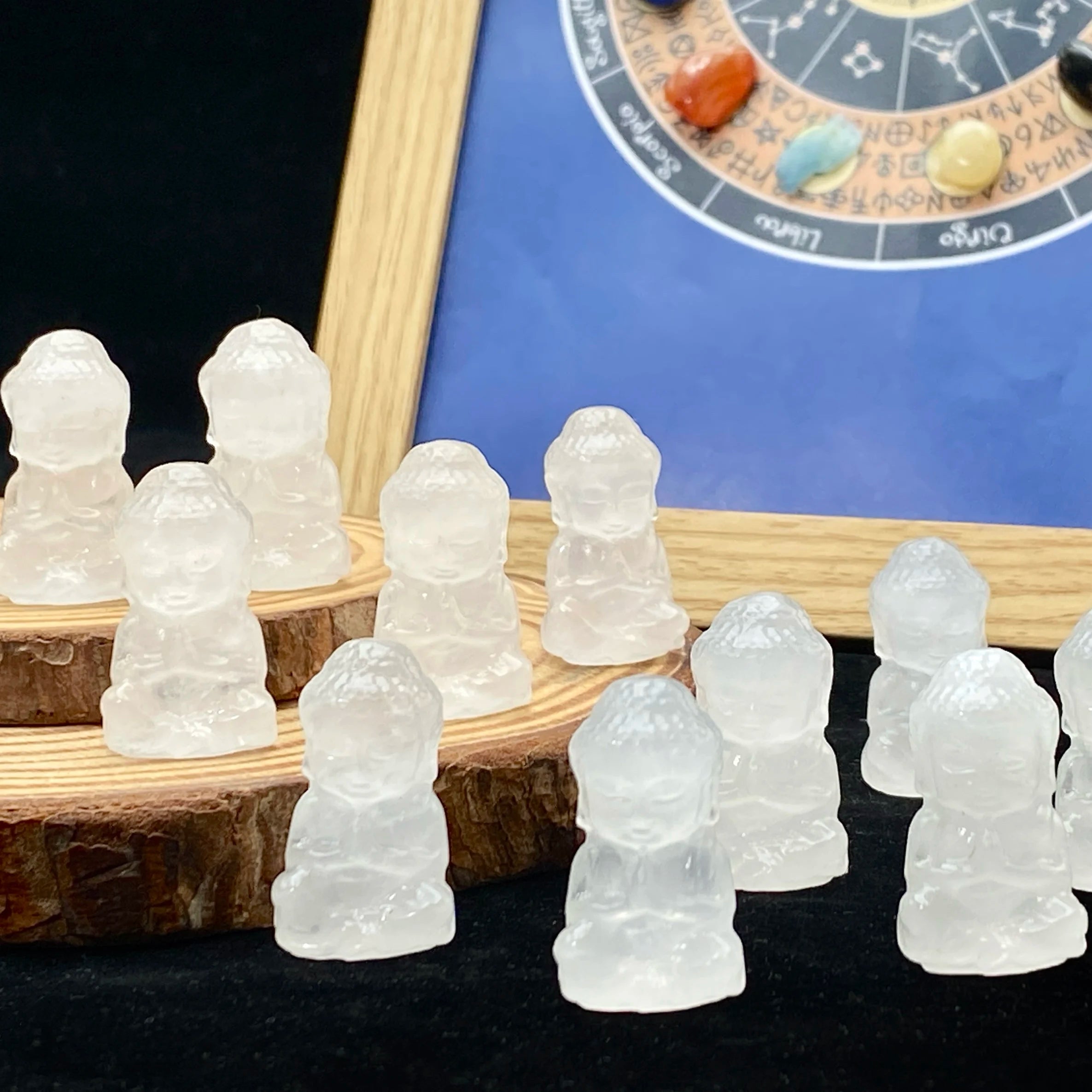 Mini Clear Quartz Buddha Figurine – Hand-Carved Healing Crystal