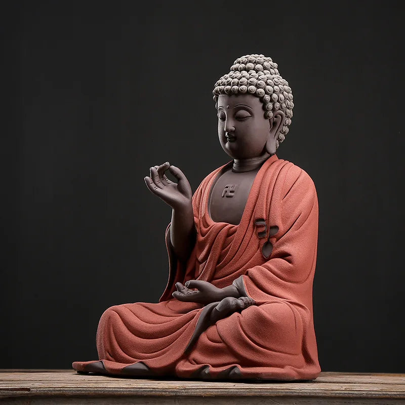 Sakyamuni Pure Clay Porcelain Buddha Statue – Handcrafted Zen Home Decor