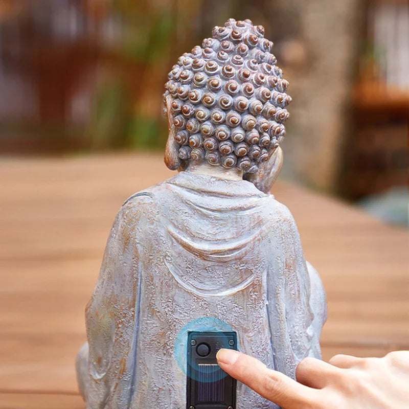 Solar Sleeping Buddha Garden Light – Outdoor Resin Statue with Warm LED Glow (30 cm)