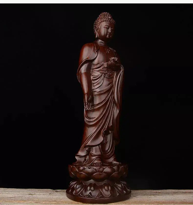 Handmade Rosewood Standing Buddha Statue