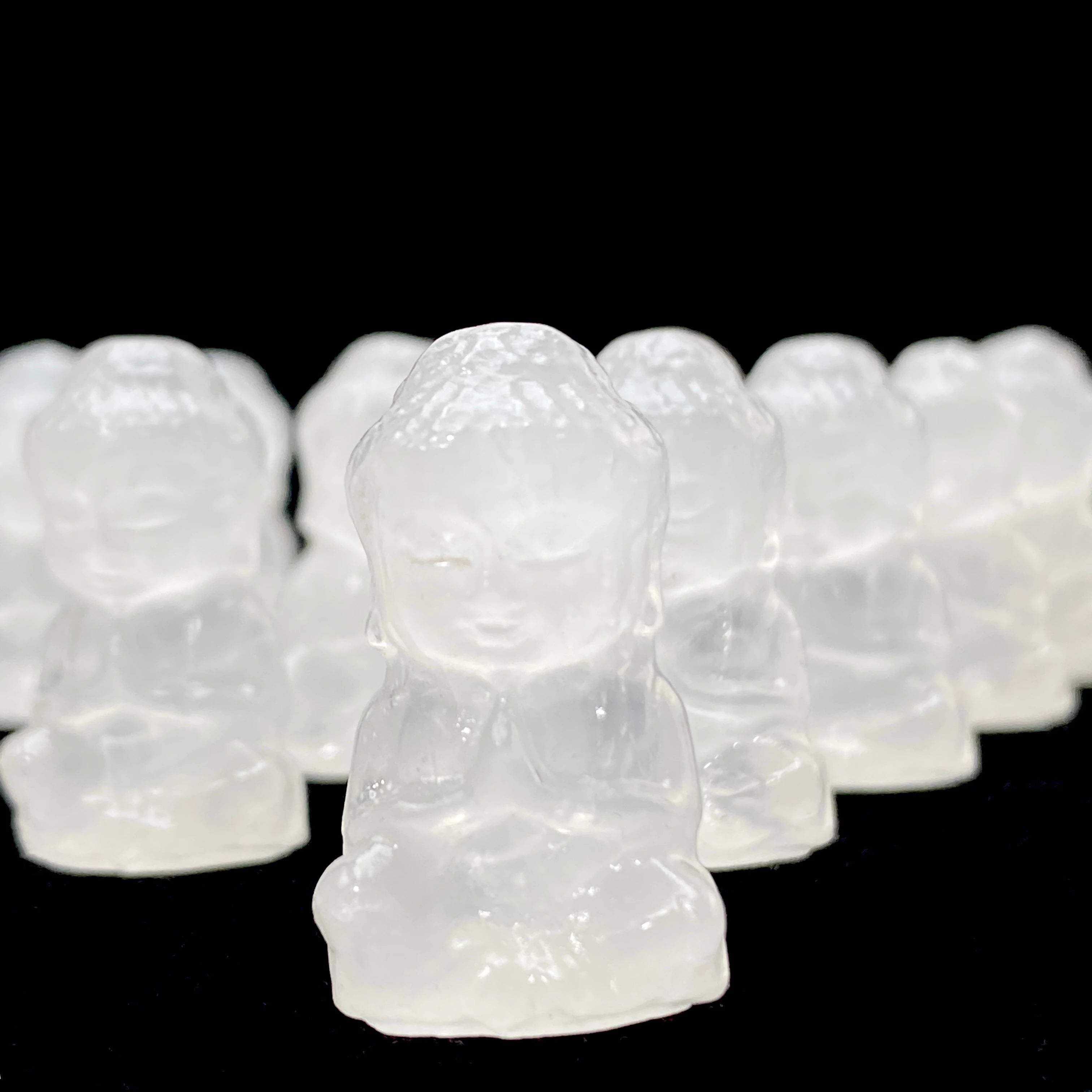 Mini Clear Quartz Buddha Figurine – Hand-Carved Healing Crystal