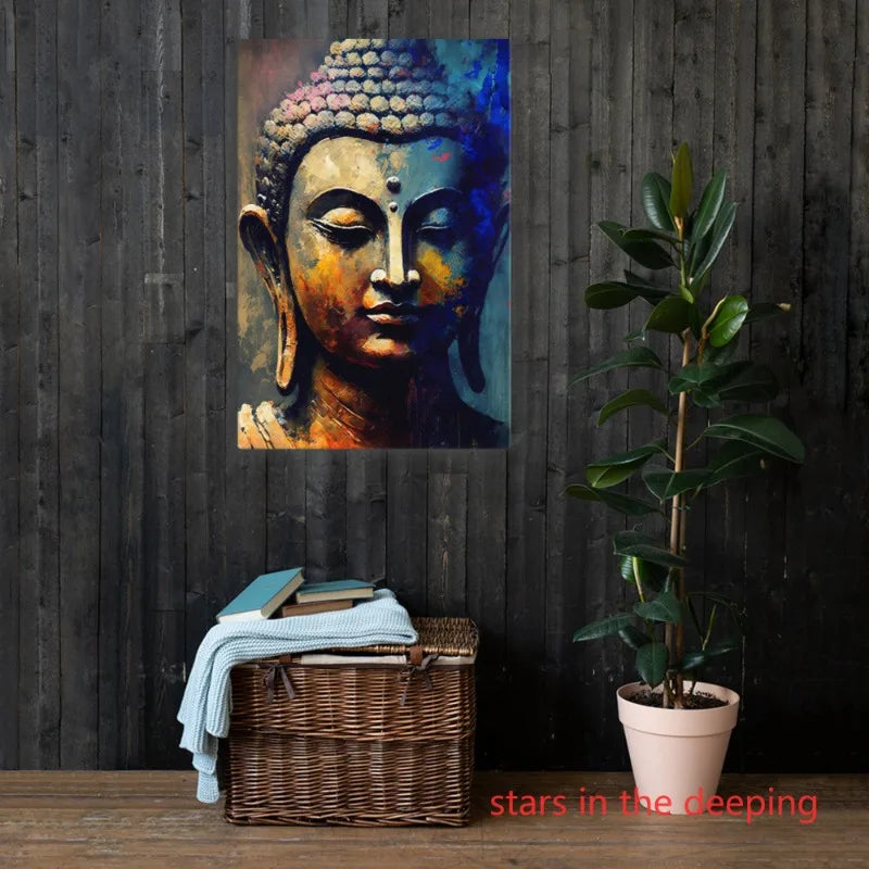 Retro Buddha Canvas Wall Art – Peaceful Zen &amp; Mindful Home Décor