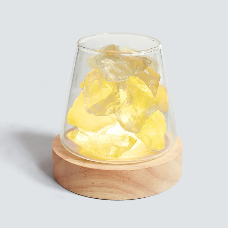 Natural Himalayan Salt Crystal Lamp with Essential Oil Diffuser – USB Rechargeable Air Purifier & Night Light