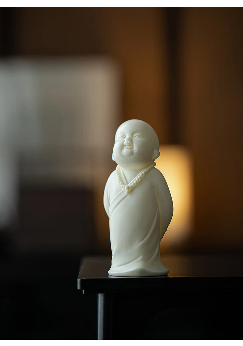 Ceramic little monk Decorative statues China Featured Ornaments luxurious Home, living room, office, car decoration accessories