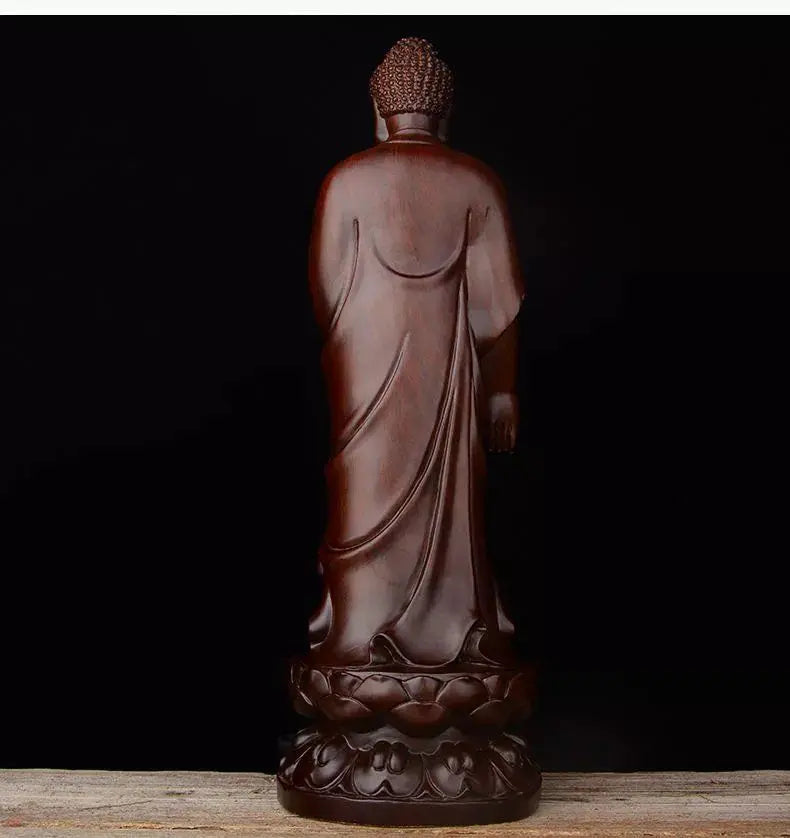 Handmade Rosewood Standing Buddha Statue