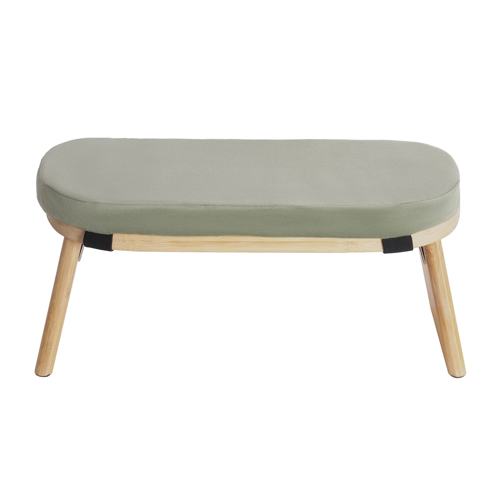 Foldable Bamboo Meditation Bench – Velvet Cushion with 5° Ergonomic Tilt & Carry Bag