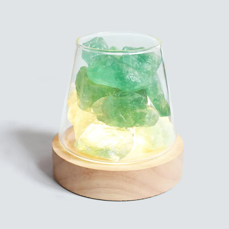Natural Himalayan Salt Crystal Lamp with Essential Oil Diffuser – USB Rechargeable Air Purifier & Night Light
