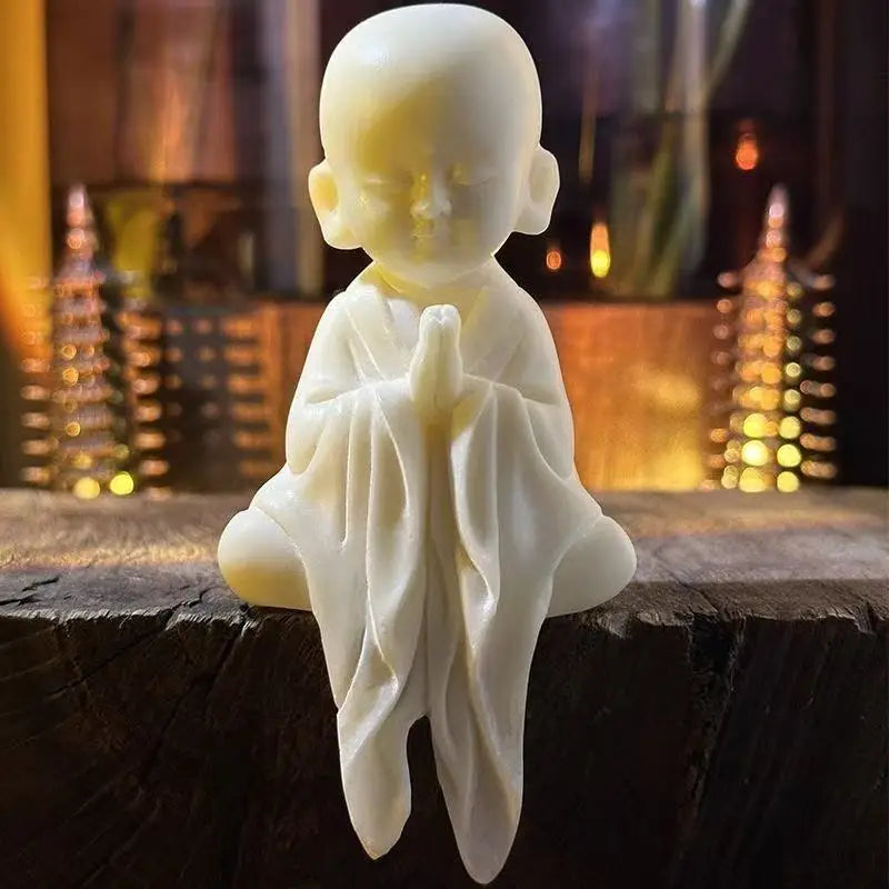 Zen Young Monk Decorative Figurines Buddhist Figure Sculpture Cute Home Room Office Garden Decoration Ornaments