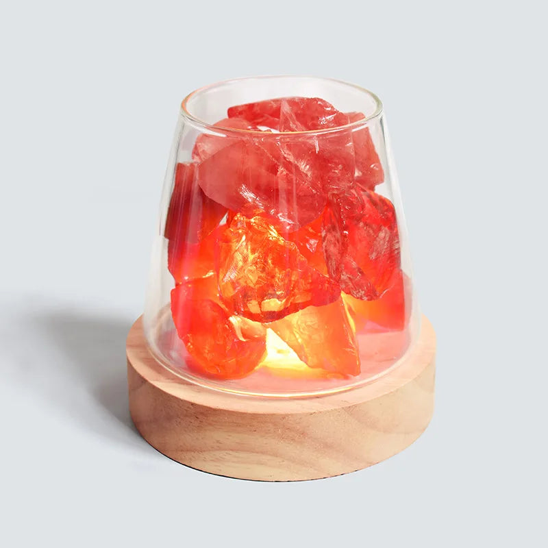 Natural Himalayan Salt Crystal Lamp with Essential Oil Diffuser – USB Rechargeable Air Purifier & Night Light
