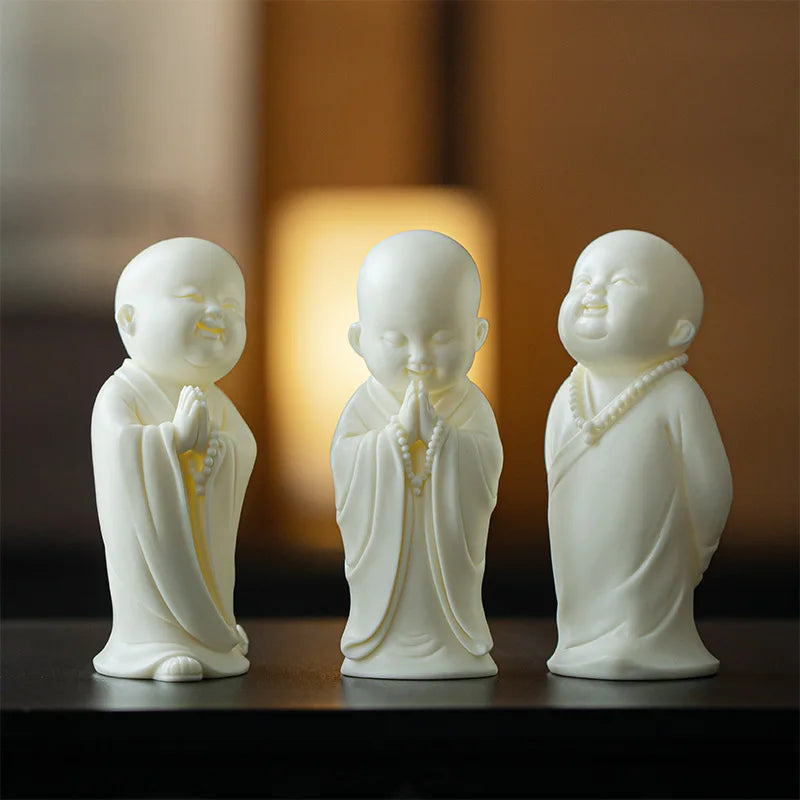 Ceramic little monk Decorative statues China Featured Ornaments luxurious Home, living room, office, car decoration accessories