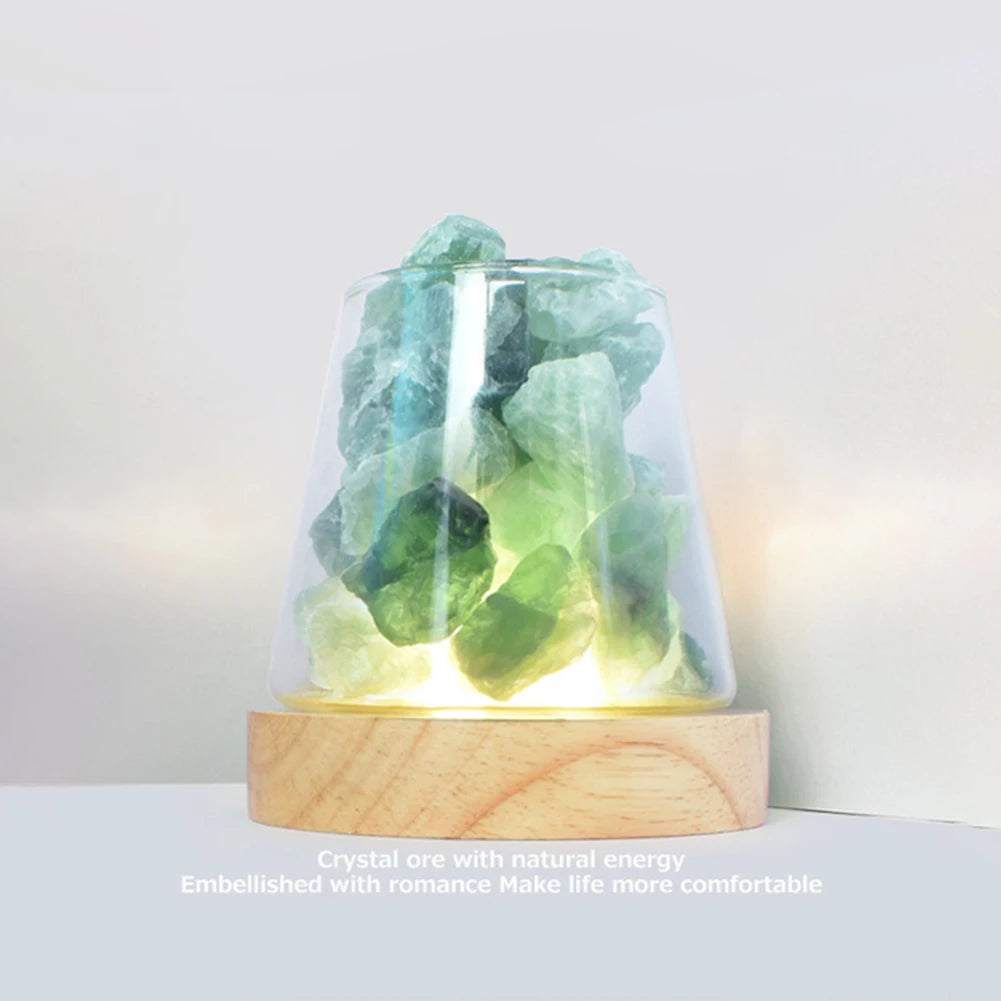 Natural Himalayan Salt Crystal Lamp with Essential Oil Diffuser – USB Rechargeable Air Purifier & Night Light