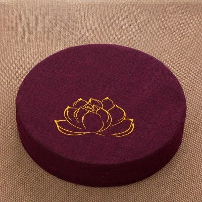Round Linen Meditation Cushion – 40 cm Yoga & Floor Pillow