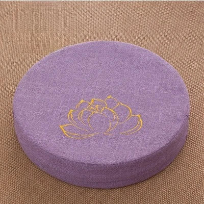 Round Linen Meditation Cushion – 40 cm Yoga & Floor Pillow