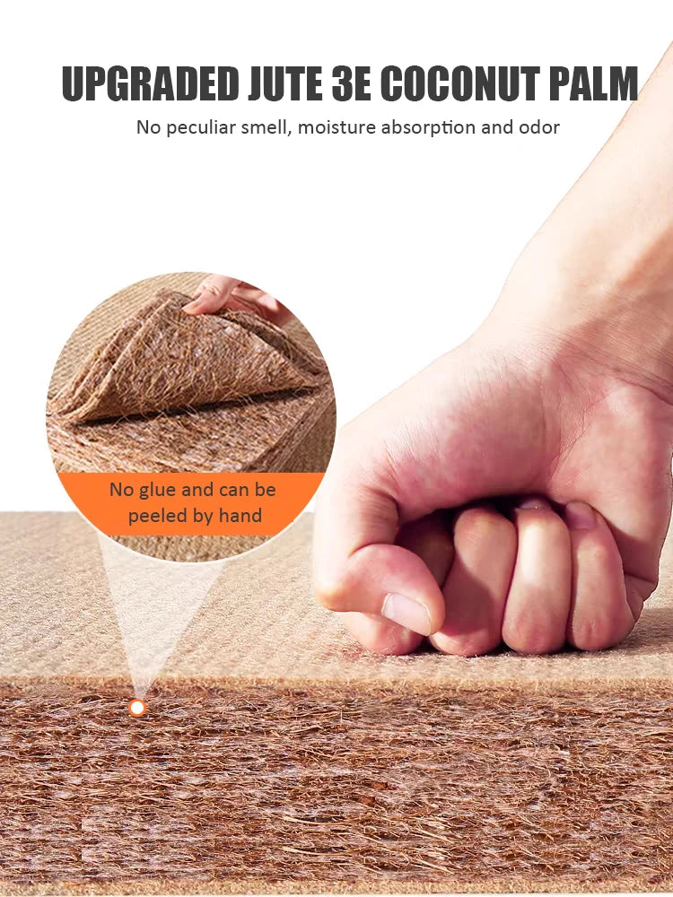 Foldable Tatami Meditation Mattress – Hard 3E Coconut Palm Core | Rattan Yoga Pad & Floor Bed