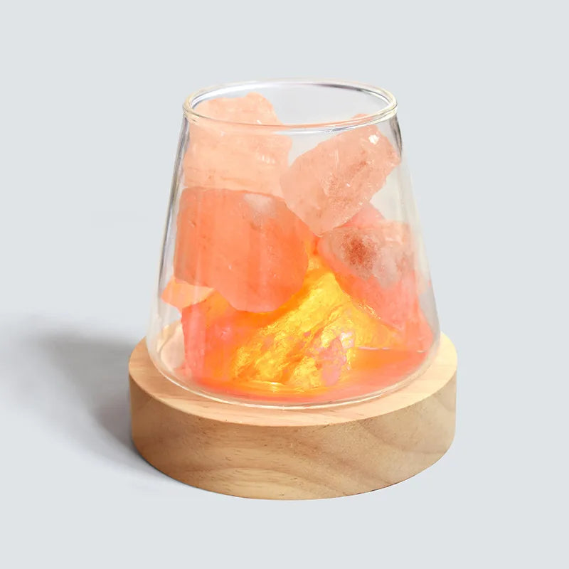 Natural Himalayan Salt Crystal Lamp with Essential Oil Diffuser – USB Rechargeable Air Purifier & Night Light